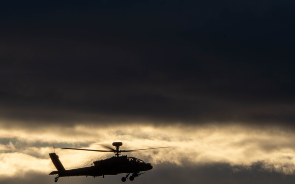 Silhouette of AH-64D Apache
