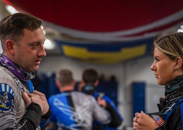 Free fallin’: Team Sorensen lets Wings of Blue take the wheel during tandem jump