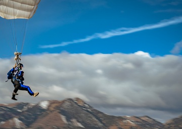 Free fallin’: Team Sorensen lets Wings of Blue take the wheel during tandem jump