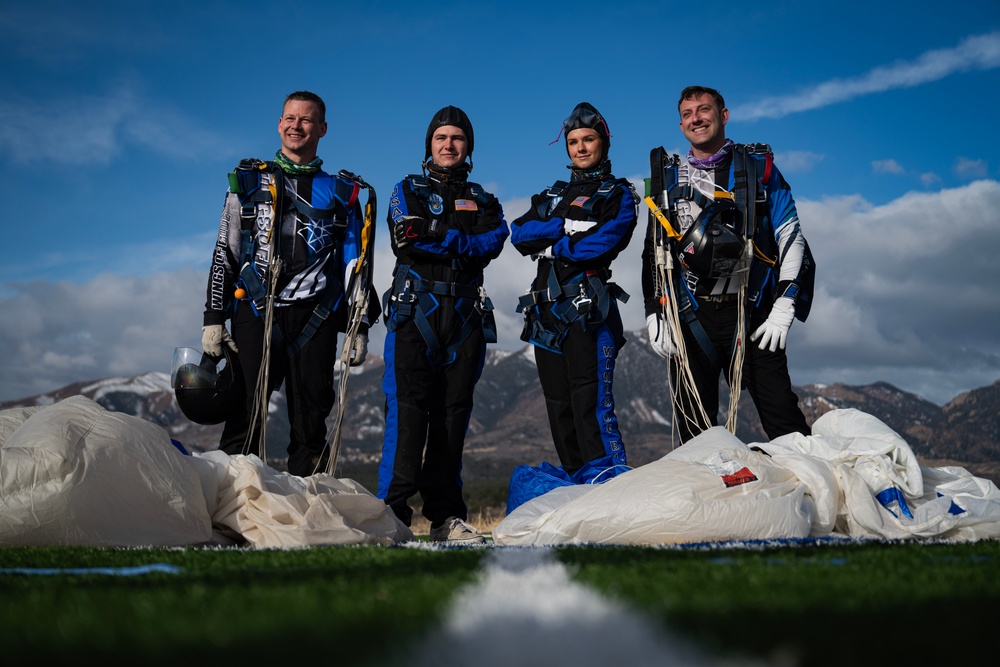Free fallin’: Team Sorensen lets Wings of Blue take the wheel during tandem jump