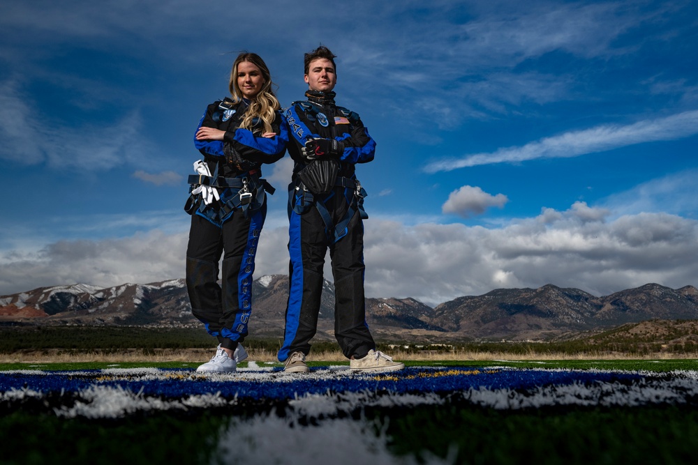 Free fallin’: Team Sorensen lets Wings of Blue take the wheel during tandem jump