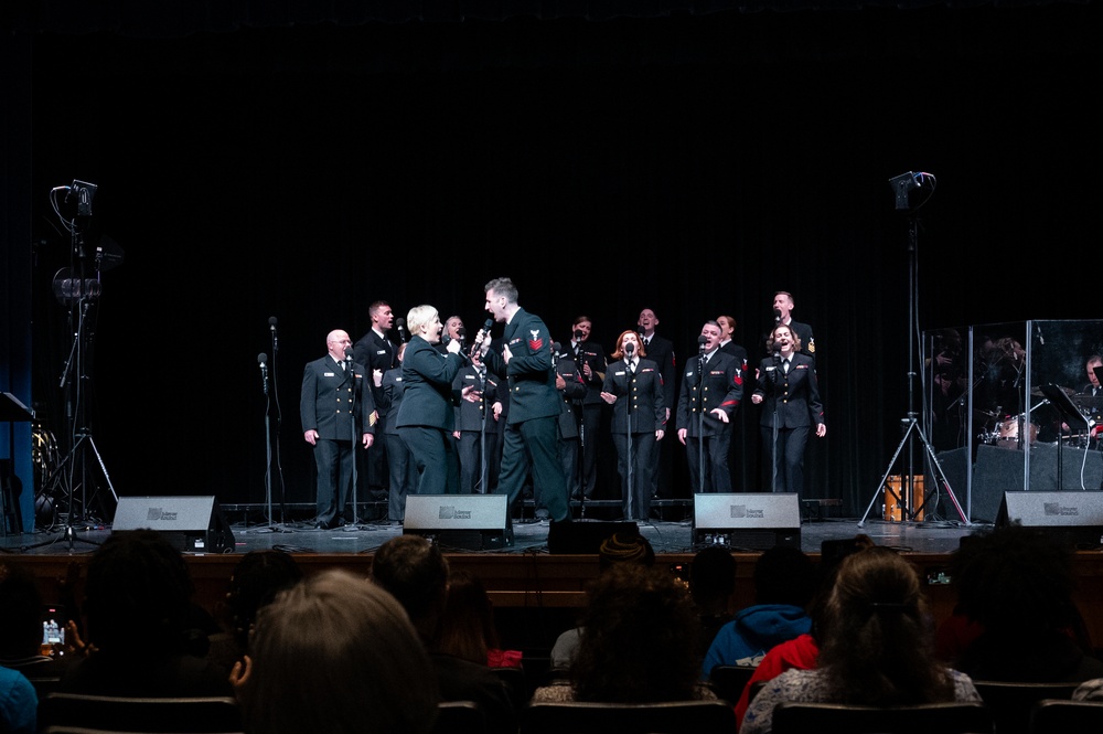 Navy Band Sea Chanters perform at West Memphis High School