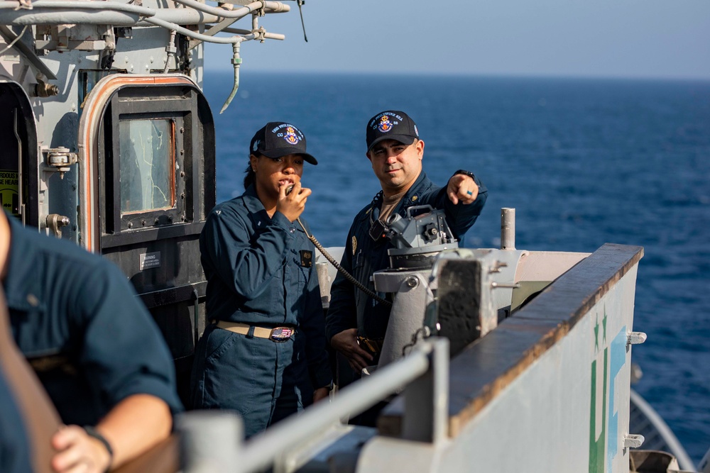 USS Philippine Sea Conducts a General Quarters Drill in the Red Sea