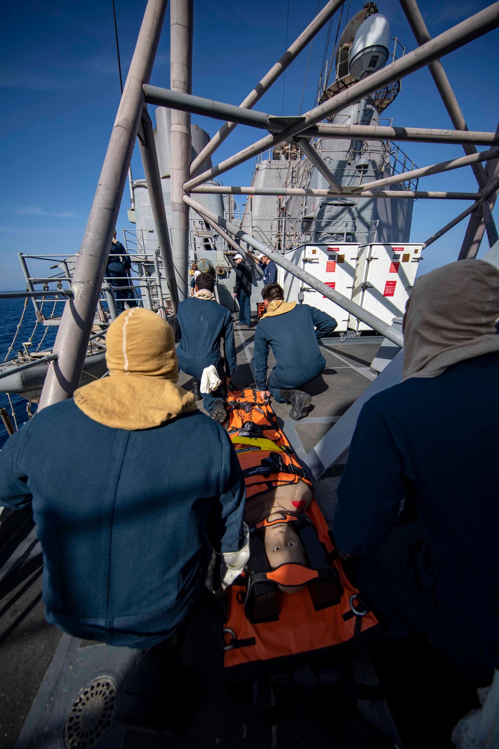 USS Philippine Sea Conducts a General Quarters Drill in the Red Sea