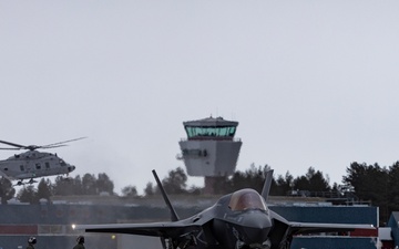 U.S. Marine Corps aircraft and personnel conduct distributed aviation operations and first U.S. F-35 landing in Sweden during Exercise Nordic Response 24