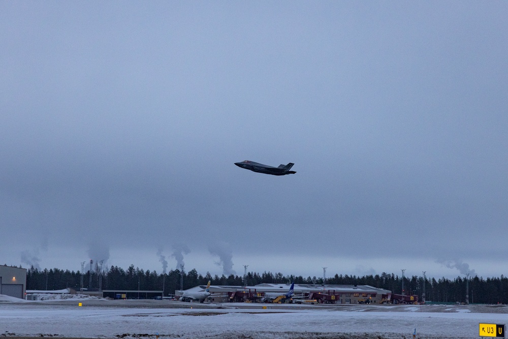 U.S. Marines with VMFA-542 and VMGR-252 conduct distributed aviation operations in Sweden during Exercise Nordic Response 24