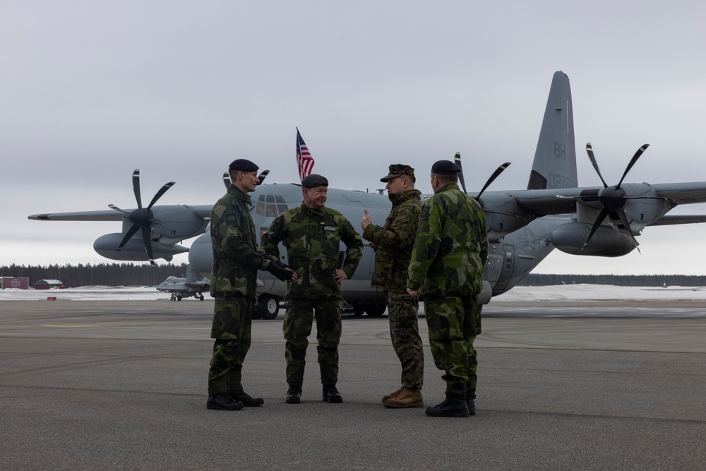 U.S. Marines with VMFA-542 and VMGR-252 conduct distributed aviation operations in Sweden during Exercise Nordic Response 24