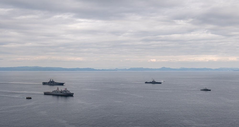 USS America Conducts a Formation Exercise as Part of Exercise Iron Fist