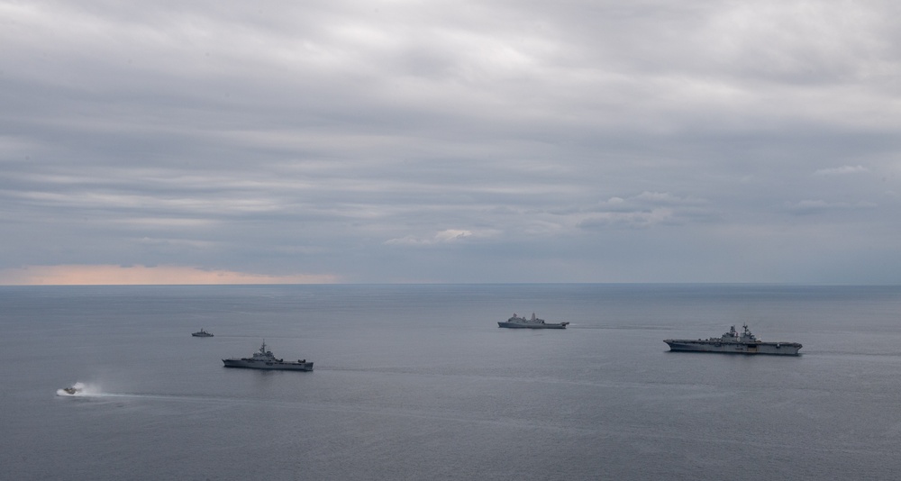 USS America Conducts a Formation Exercise as Part of Exercise Iron Fist