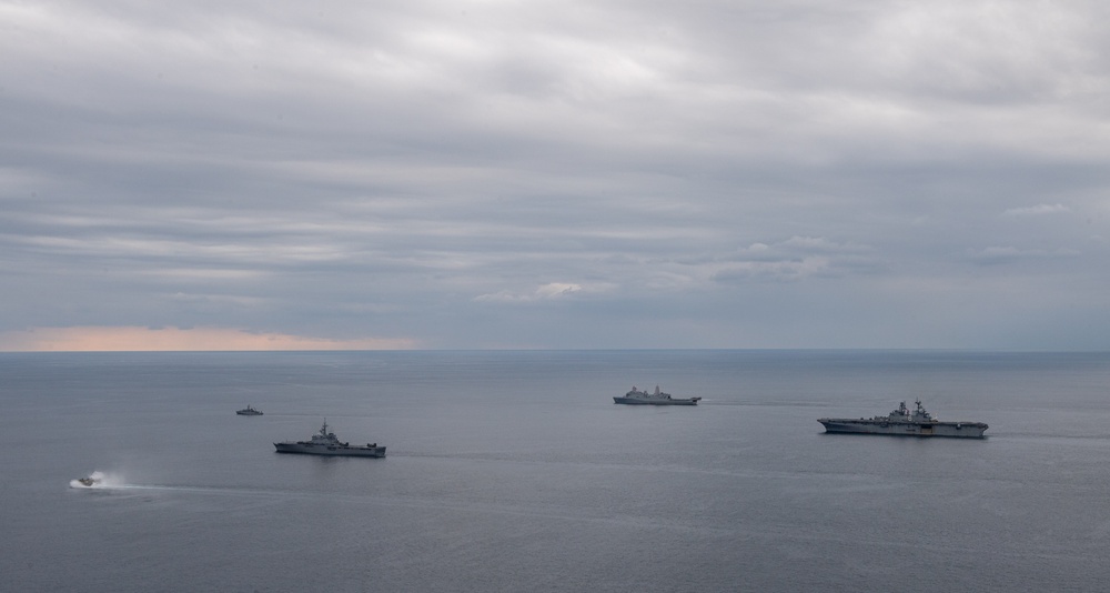 USS America Conducts a Formation Exercise as Part of Exercise Iron Fist