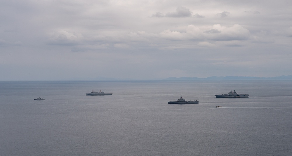 USS America Conducts a Formation Exercise as Part of Exercise Iron Fist