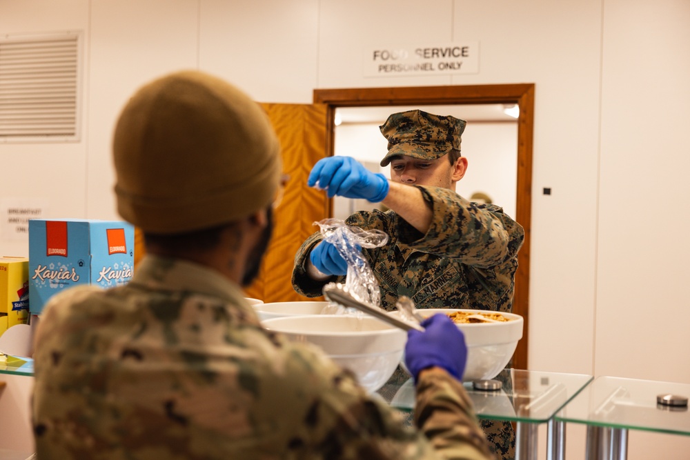 U.S. Marines and Soldiers partner with Norwegian kitchen staff during Exercise Nordic Response 24