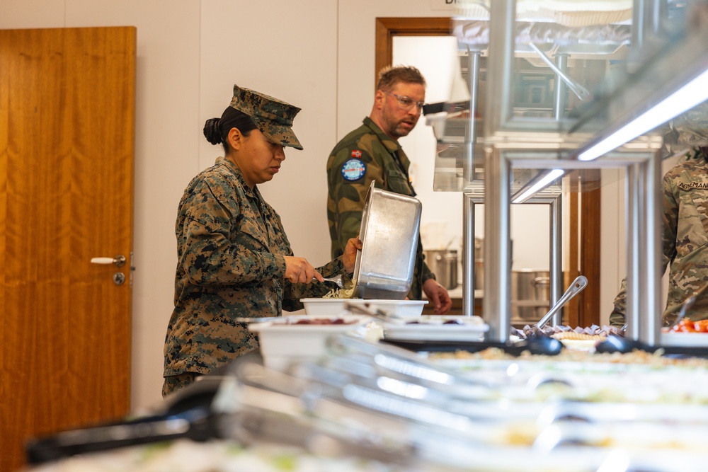 U.S. Marines and Soldiers partner with Norwegian kitchen staff during Exercise Nordic Response 24