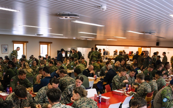U.S. Marines and Soldiers partner with Norwegian kitchen staff during Exercise Nordic Response 24