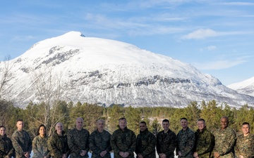 U.S. personnel with the 2nd Marine Aircraft Wing pose for a group photo in Norway