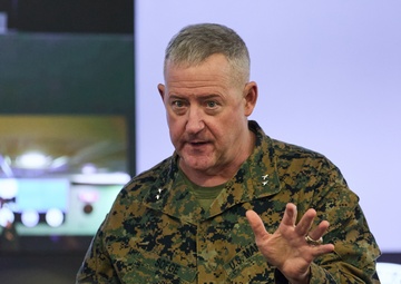 Maj. Gen. Sofge gives remarks during exercise AC24
