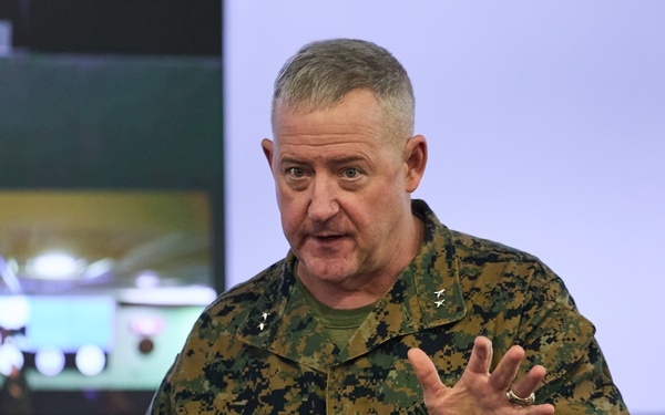 Maj. Gen. Sofge gives remarks during exercise AC24