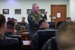 Maj. Gen. Sofge gives remarks during exercise AC24