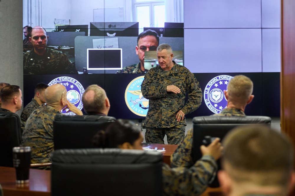 Maj. Gen. Sofge gives remarks during exercise AC24