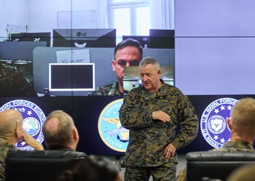 Maj. Gen. Sofge gives remarks during exercise AC24