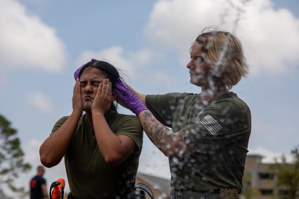 Feel the burn: Marines conduct OC maneuver course