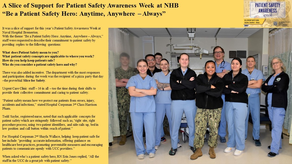 A Slice of Support for Patient Safety Awareness Week at NHB