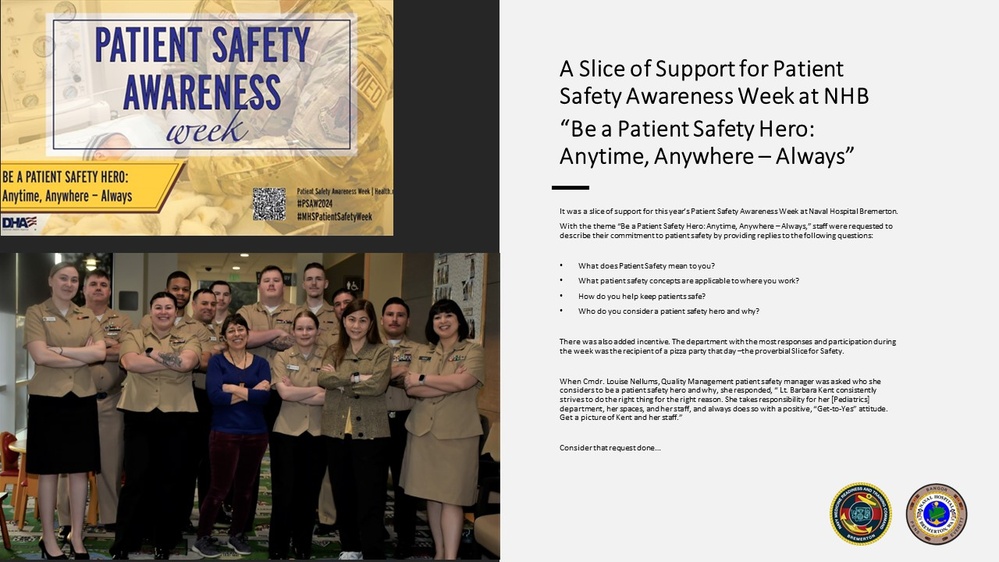 A Slice of Support for Patient Safety Awareness Week at NHB