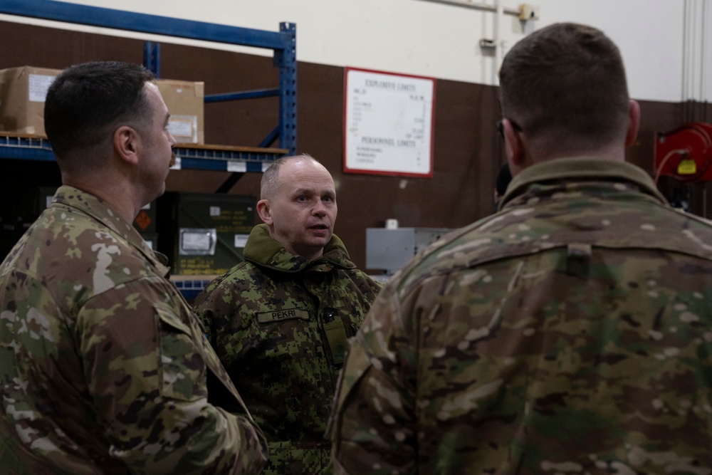 Estonian and U.S. Air Force personnel collaborate on munitions storage and infrastructure practices in Alaska