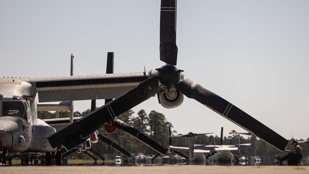 VMM-365 (REIN) MV-22 Osprey Prepares to Return to Flight Operations