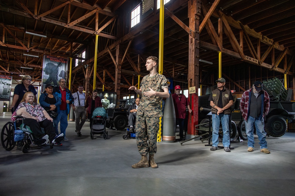 Marine Corps veterans and community members tour the Marine Corps Mechanized Museum at Camp Pendleton