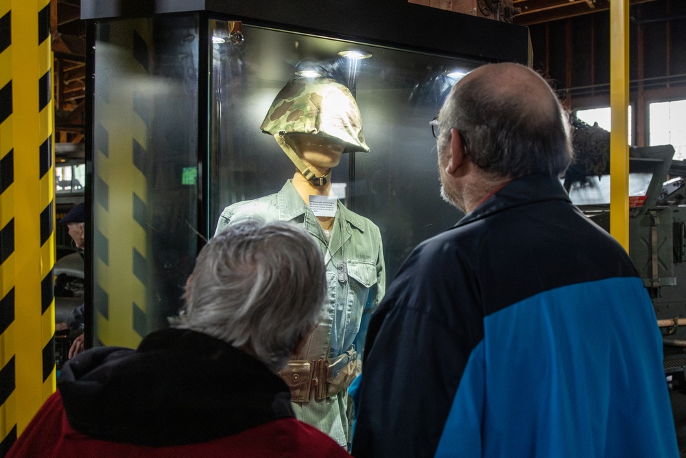 Marine Corps veterans and community members tour the Marine Corps Mechanized Museum at Camp Pendleton