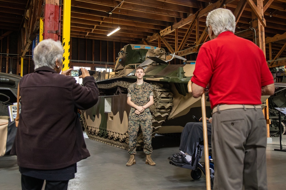 Marine Corps veterans and community members tour the Marine Corps Mechanized Museum at Camp Pendleton