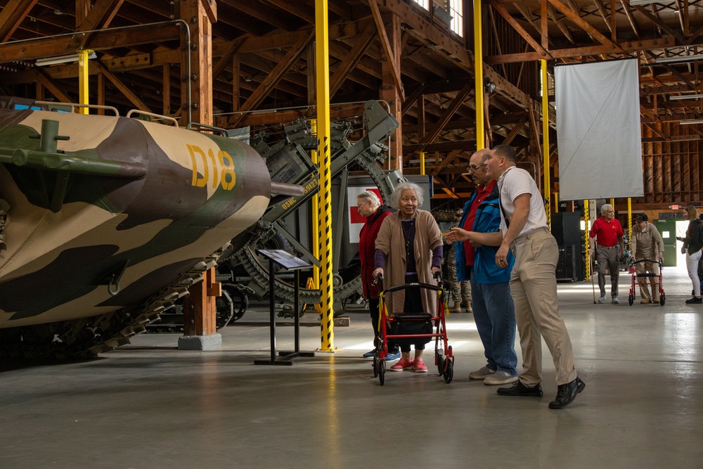 Marine Corps veterans and community members tour the Marine Corps Mechanized Museum at Camp Pendleton