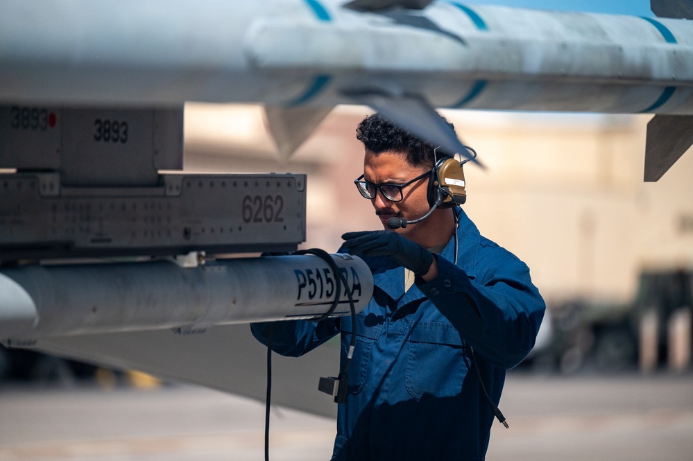 Red Flag-Nellis 24-2 F-16s Prepare for Takeoff