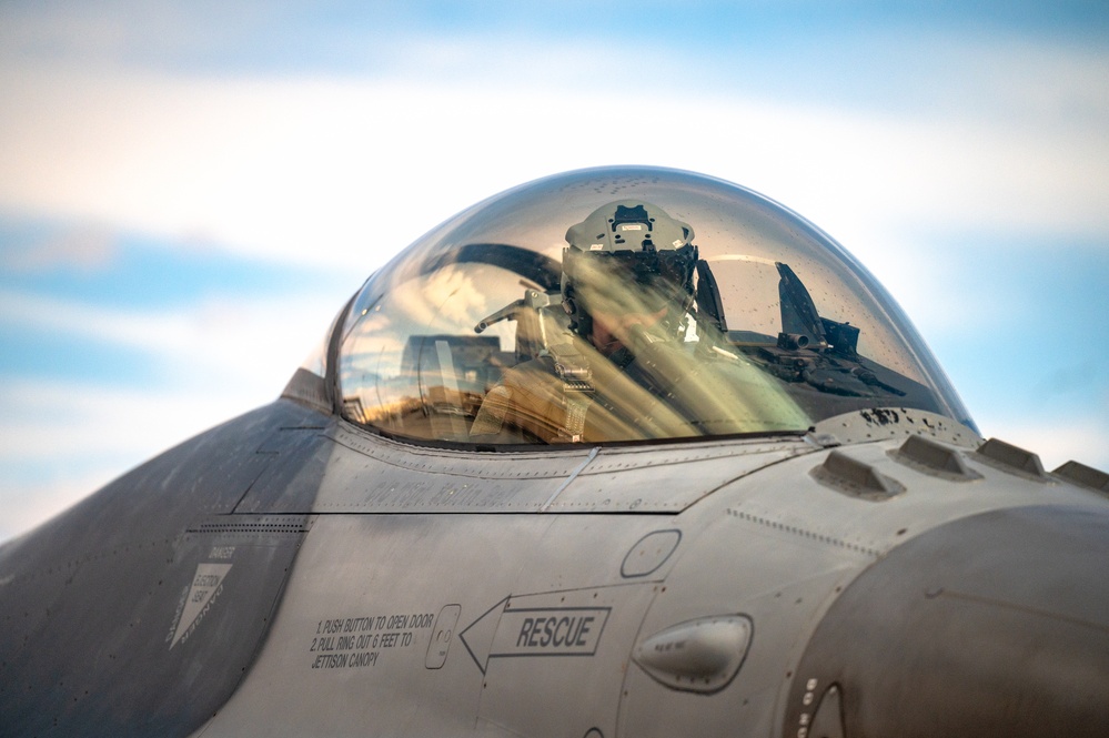 Red Flag-Nellis 24-2 F-16s Prepare for Takeoff