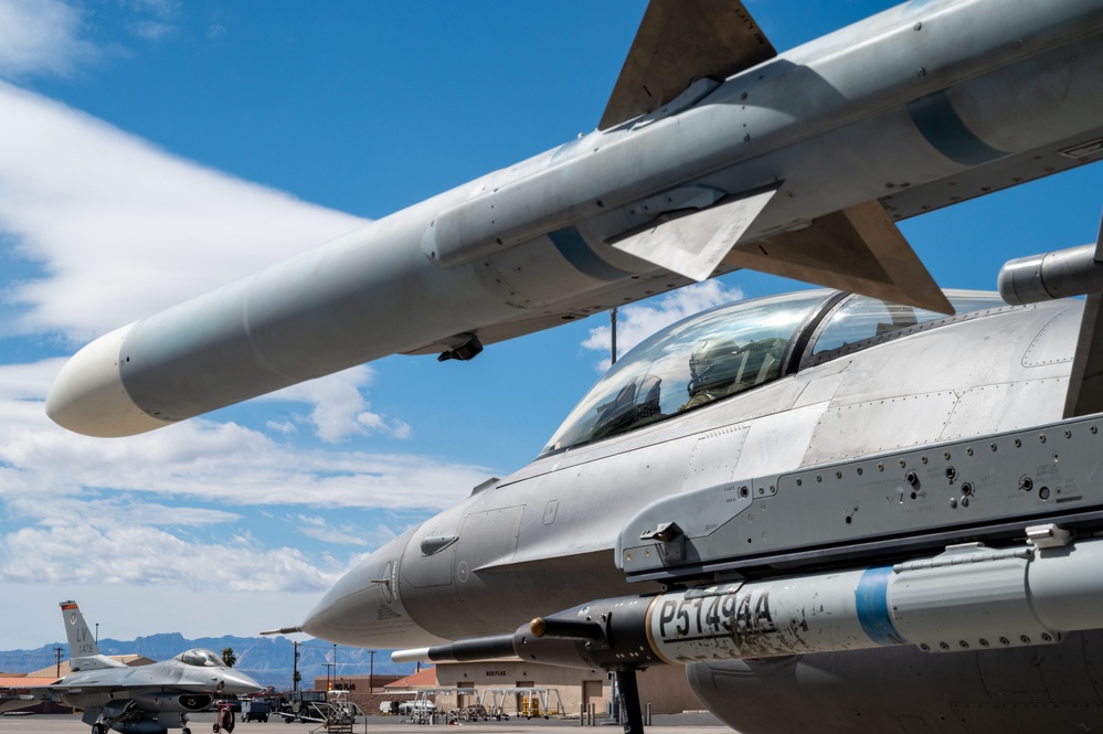 Red Flag-Nellis 24-2 F-16s Prepare for Takeoff