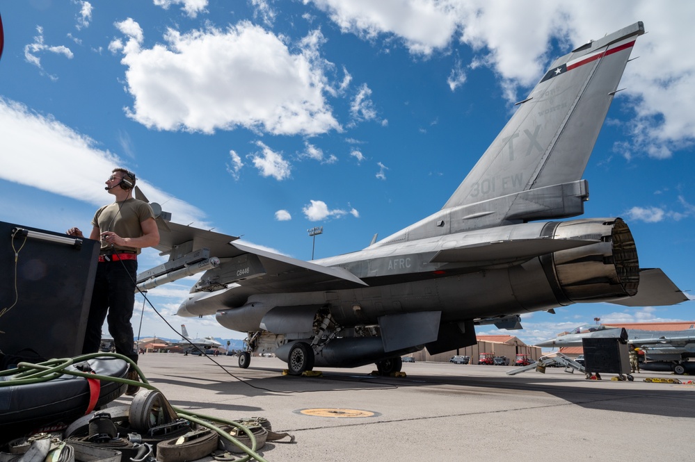 Red Flag-Nellis 24-2 F-16s Prepare for Takeoff