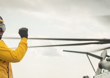 USS America (LHA 6) Sailors conduct flight operations