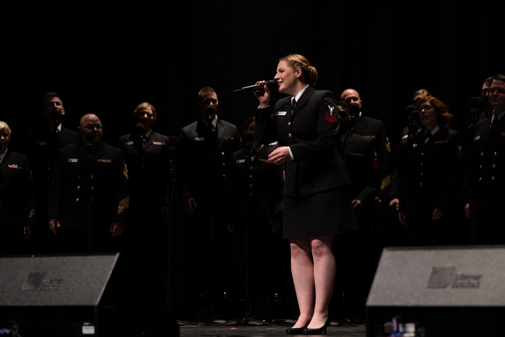 U.S. Navy Band Sea Chanters perform in Forrest City Arkansas