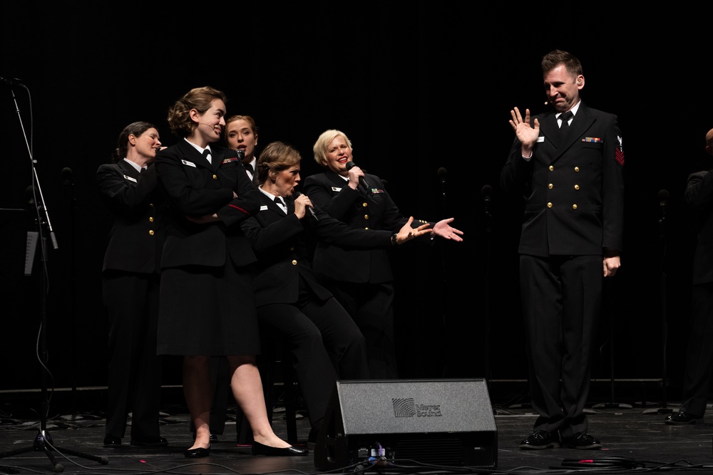 U.S. Navy Band Sea Chanters perform in Forrest City Arkansas