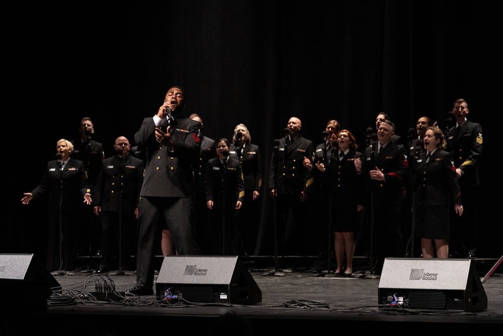 U.S. Navy Band Sea Chanters perform in Forrest City Arkansas