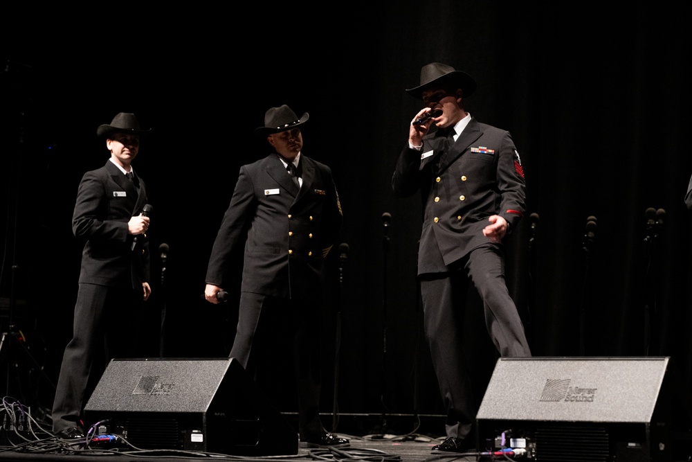 U.S. Navy Band Sea Chanters perform in Forrest City Arkansas