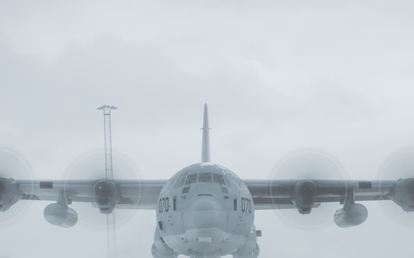 U.S. Marines with Marine Aerial Refueler Transport Squadron (VMGR) 252 depart Norway after Exercise Nordic Response 24