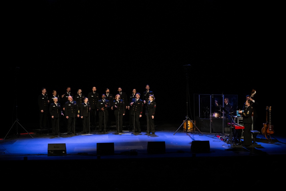 Navy Band Sea Chanters performs at Walton Arts Center