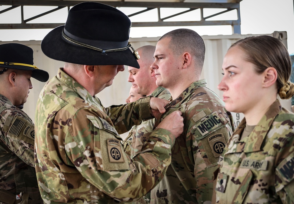 Paratroopers Receive Combat Medic Badge