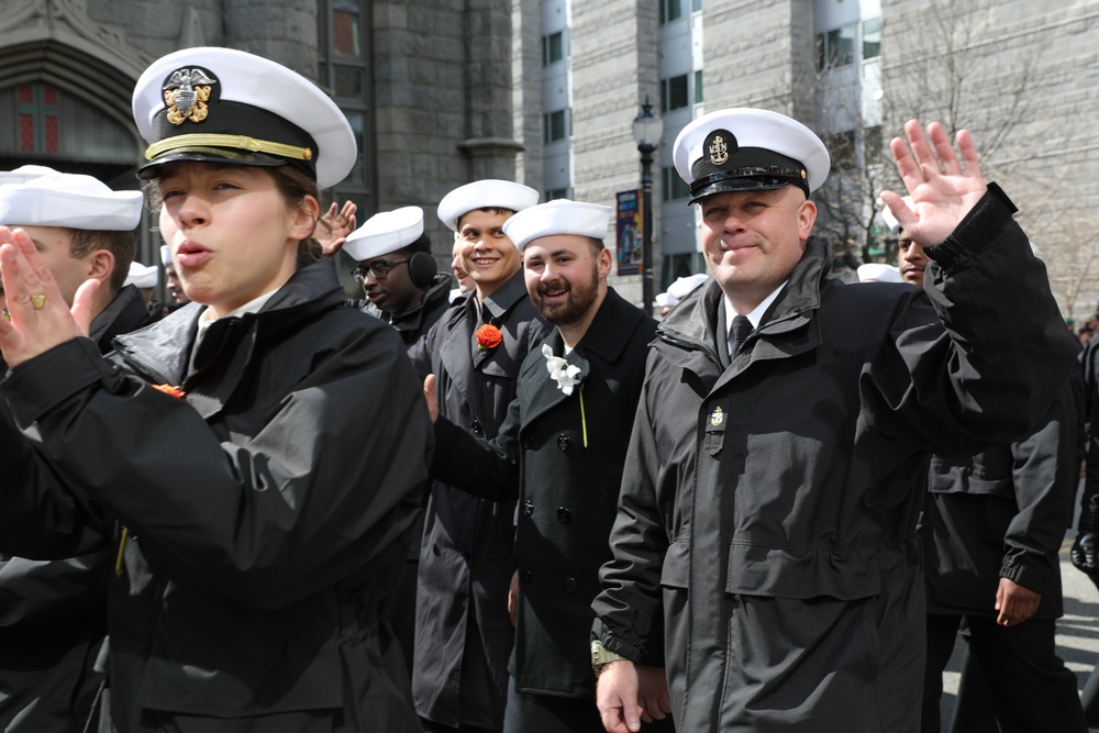 USS Truxtun Sailors Walk in Boston St. Patrick's Day/ Evacuation Day Parade