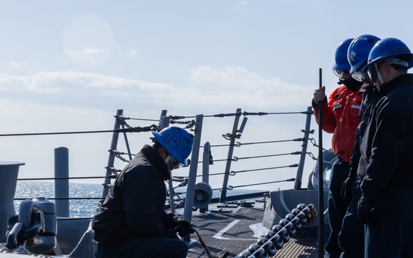 USS Higgins leaves Jeju