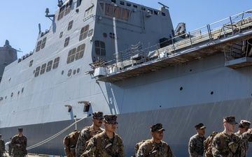26th MEU(SOC) Marines and Sailors embarked on the USS Mesa Verde (LPD 19) arrive in Morehead City after eight-month Deployment as the Tri-GCC Immediate Crisis Response Force