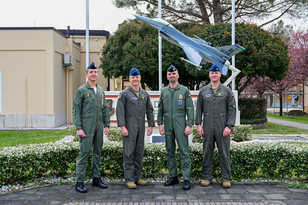 Italian air force Maj. Gen. Andrea Argieri speaks to students in ALS