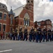 Quantico Marine Corps Band performs at the South Boston St. Patrick's Day Parade 2024